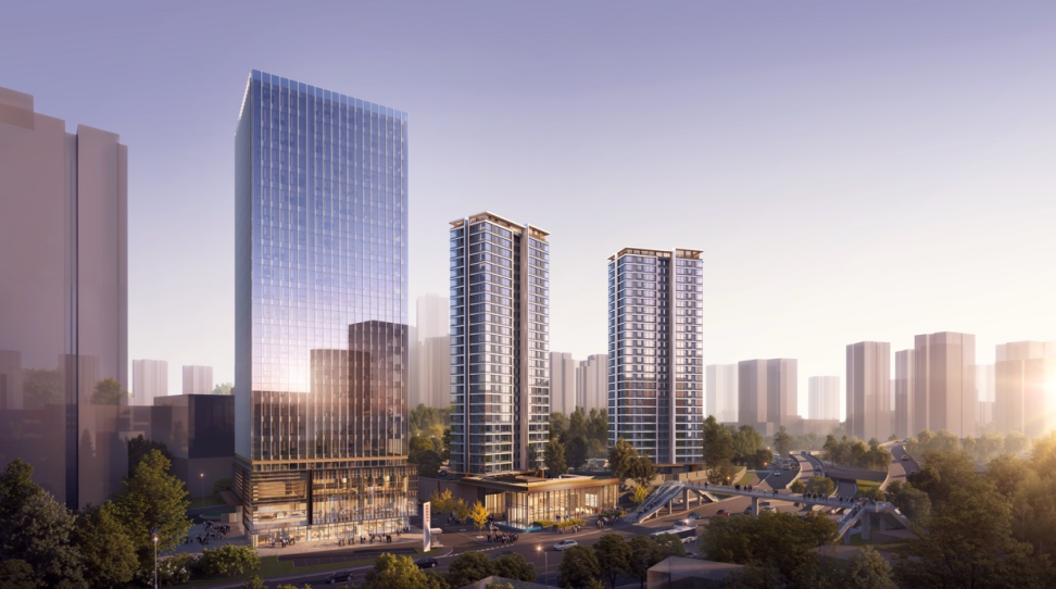 城市现代建筑群与繁荣景象